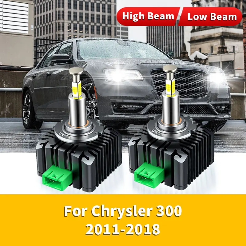 2Pcs 360 LED Lights Bulbs HID LED Canbus Xenon Turbo Headlight Lamp High Low Beam Replacement For Chrysler 300 2011 2012-2018