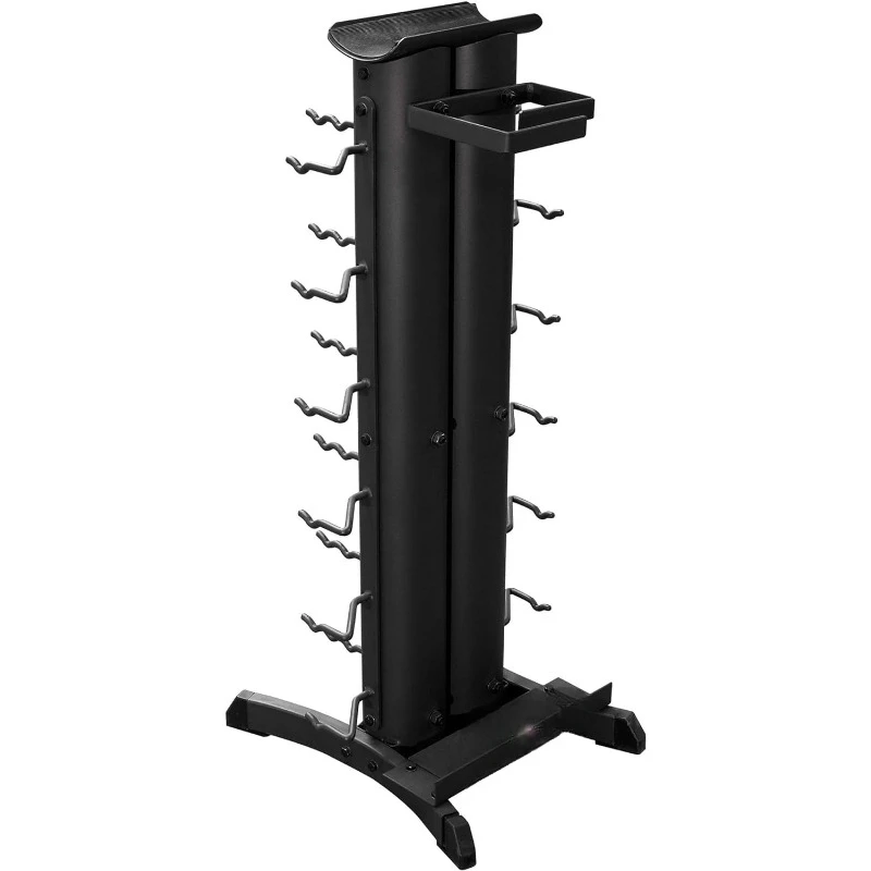 Vertical Gym Organizer Package with Press down and Handles, Compact Storage Rack for 20 Handles