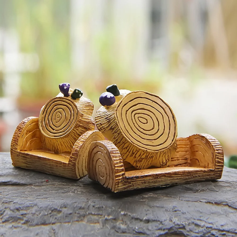 

4pcs Resin Tree Stump Mini Stool Decor For Micro Landscape Accessories Small Stump Ornament Set Garden Decoration