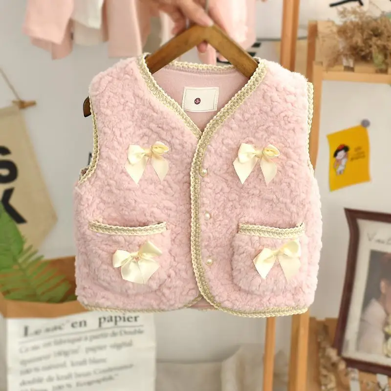 Baby Vest for Autumn and Winter Wear Small Fragrant Wind Style Thickened Children Vest for Warmth Trendy Girls Vest