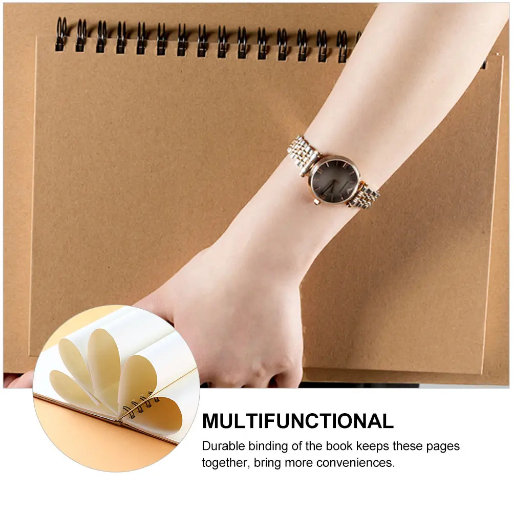 

1 pc Sketch Book 120Gsm Thick Paper No Ink Bleed Durable Spiral Binding For Drawing Painting Writing Art Work Student Diy Blank