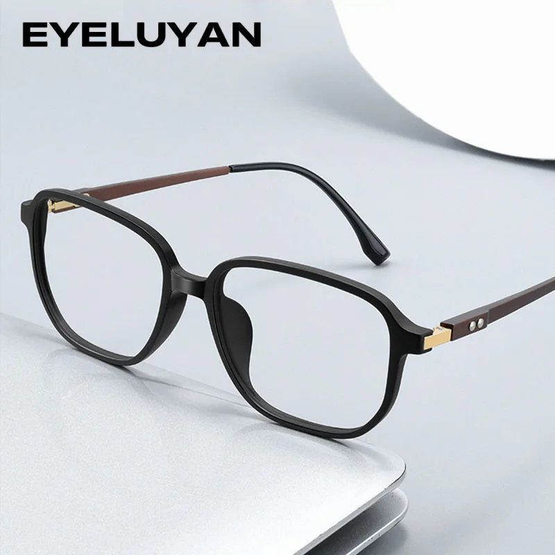 

EYELUYAN Unisex Square Optical Glasses Frame Lightweight TR90 Full Rim Fashion Myopia Prescription Eyewear Frames For Men Women