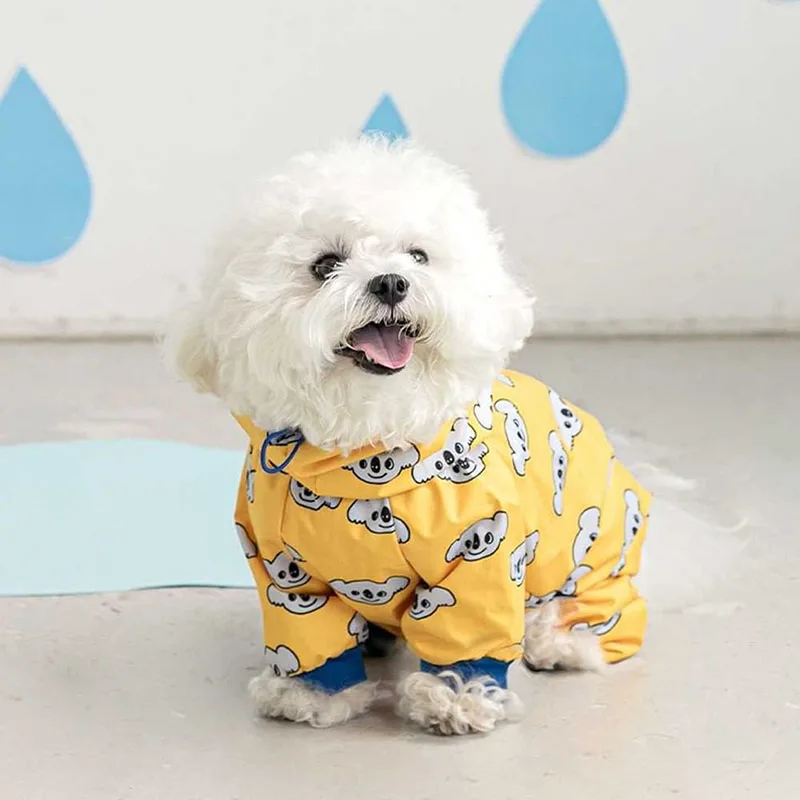 Pet Clothing Waterproof All-Inclusive Dog Raincoat Suitable For Small And Medium Dogs Four-Legged Hoodie Schnauzer Dog Raincoat