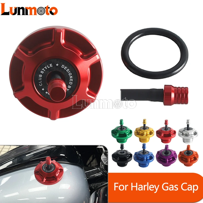 

Gas Cap CNC Aluminum Fuel Tank Cap Motorcycle Fuel Tank For Harley Sportster XL883 1200 X48 Dyna Softail Road King Freewheeler