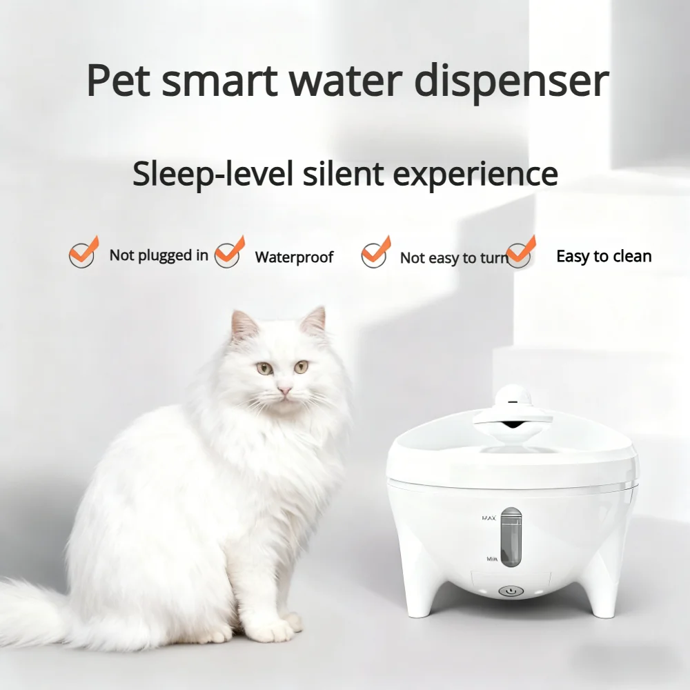 1.6L Smart Pet Water Fountain, Auto Water Dispenser with Visual Window, Ultra Quiet, Safe for Cats & Small Dogs, Pet Accessories