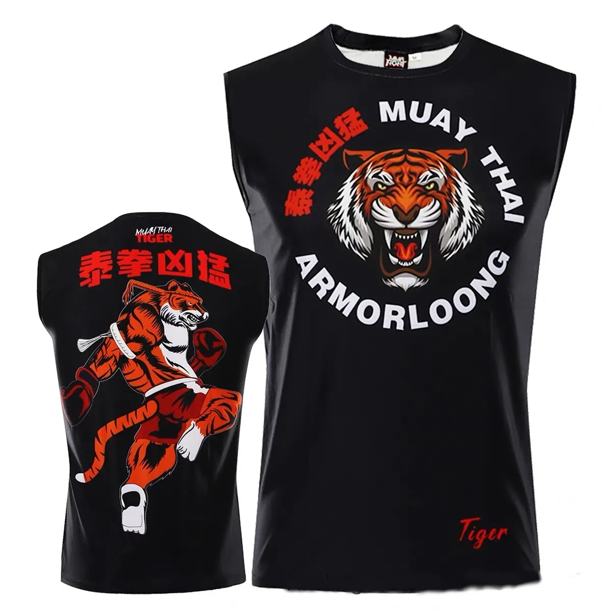

Muay Thai Tank Tops Tiger Tattoo Boxing T Shirt Sleeveless MMA Martial Arts Thai Kickboxing Fighter Gift Boxer Training Singlet