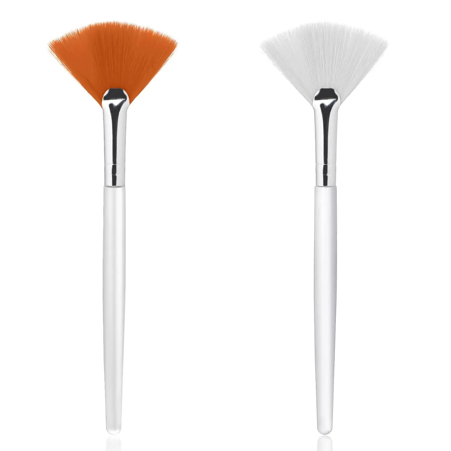 2-Pack Fan-Shaped Mask Brush, Flat-Head Mask Brush, Soft-Bristle Makeup Brush, Mask Applicator, Beautician Brush