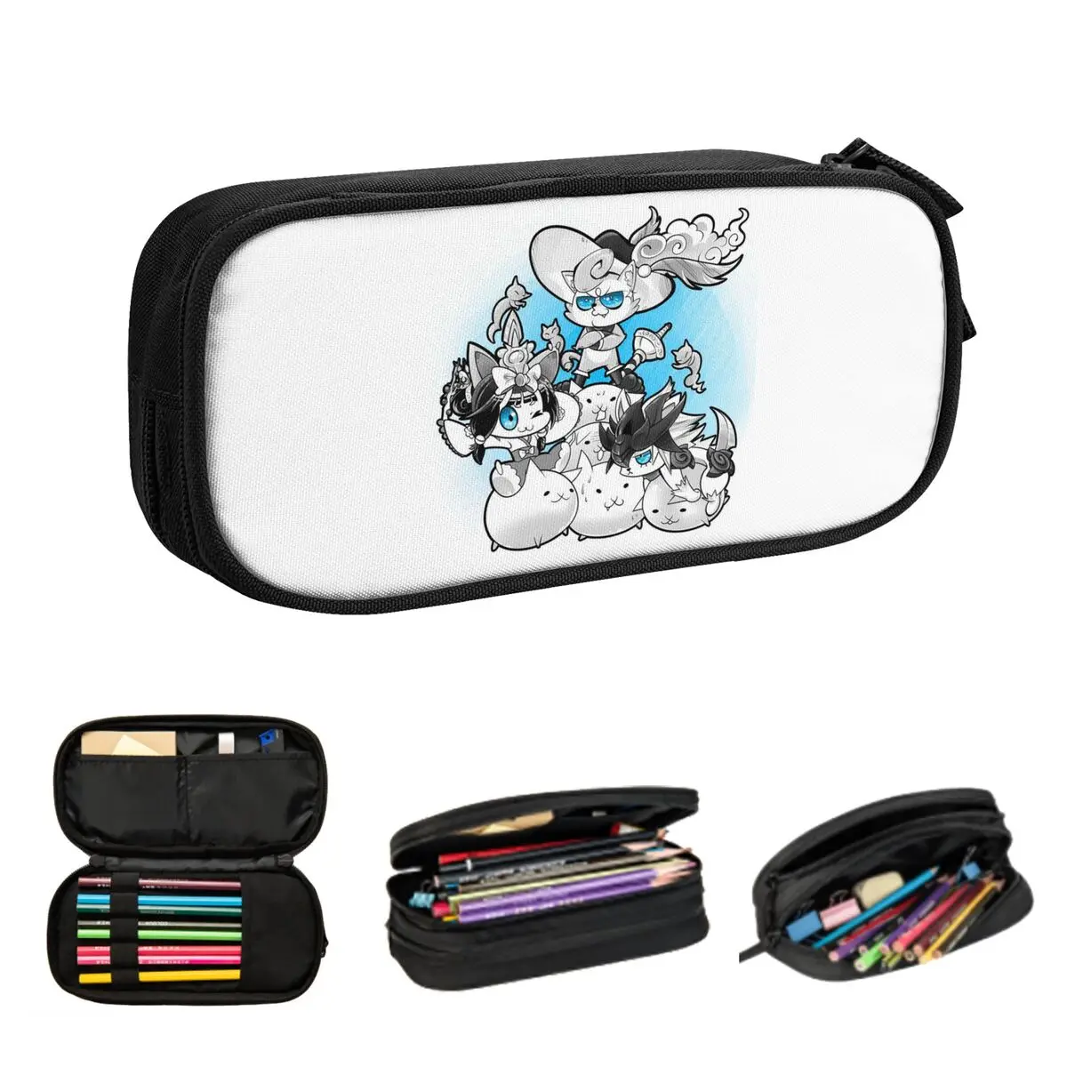 

Battle Cats Pencil Cases Large Capacity Pen Bags Pen Box Pencil Pouch For Boys Girls Students Stationery School Office