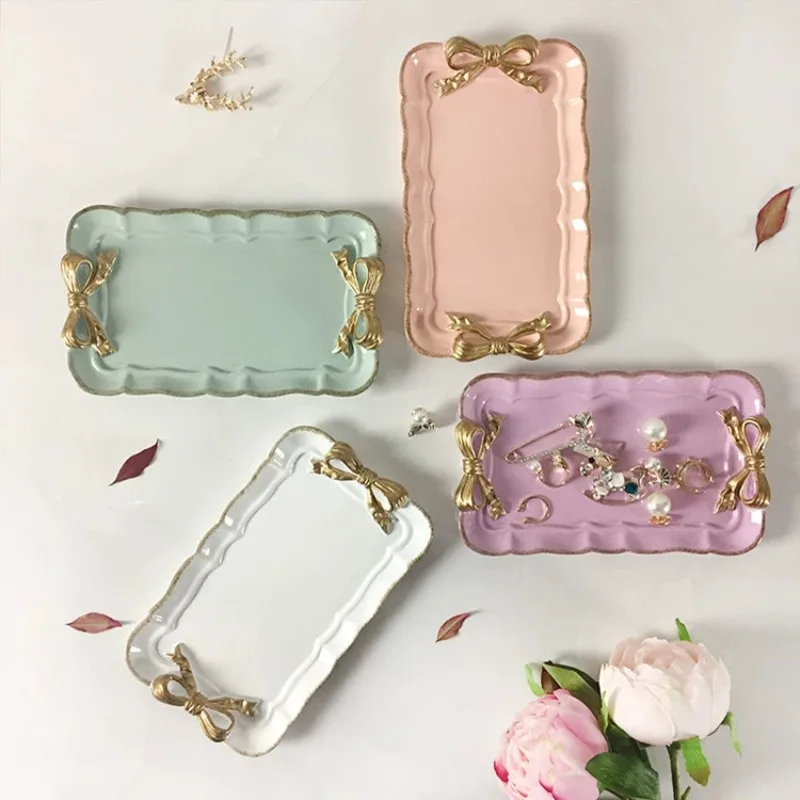 Bandeja de exhibición de almacenamiento de joyería de arco Retro, plato de dulces de postre, accesorios de fotografía