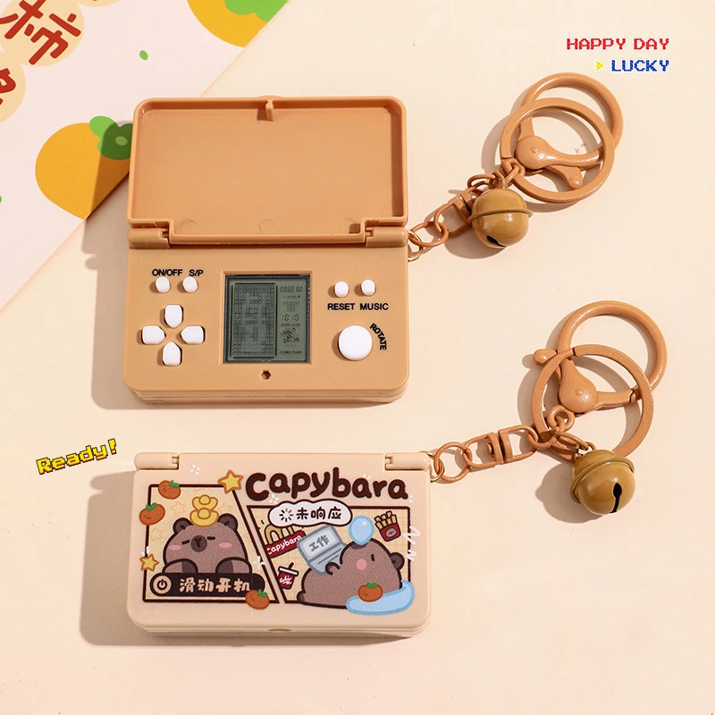Kreative Lotus Teich Baden Kapibala Spielkonsole Schlüsselbund Nette Arbeit Nach Entspannung Spielzeug Liegen Capybara Tier Schlüssel Kette Geschenk