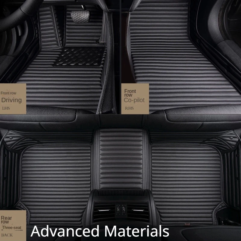 

Striped Pu Leather Custom Car Floor Mat for BMW 3 Series E36 1990-2000 Year Interior Details Car Accessories Carpet