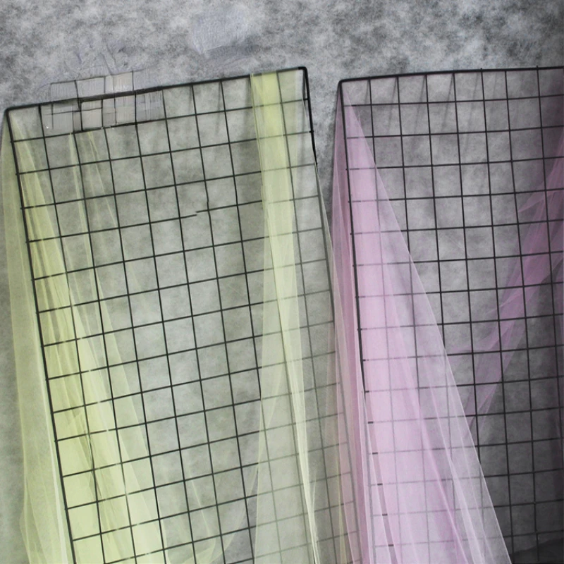 Pink Transparent Mesh Fabric Fashion Thin for Diy Wedding Dress Sewing Bed Mantle Cloth Design Creative Clothing Fabrics