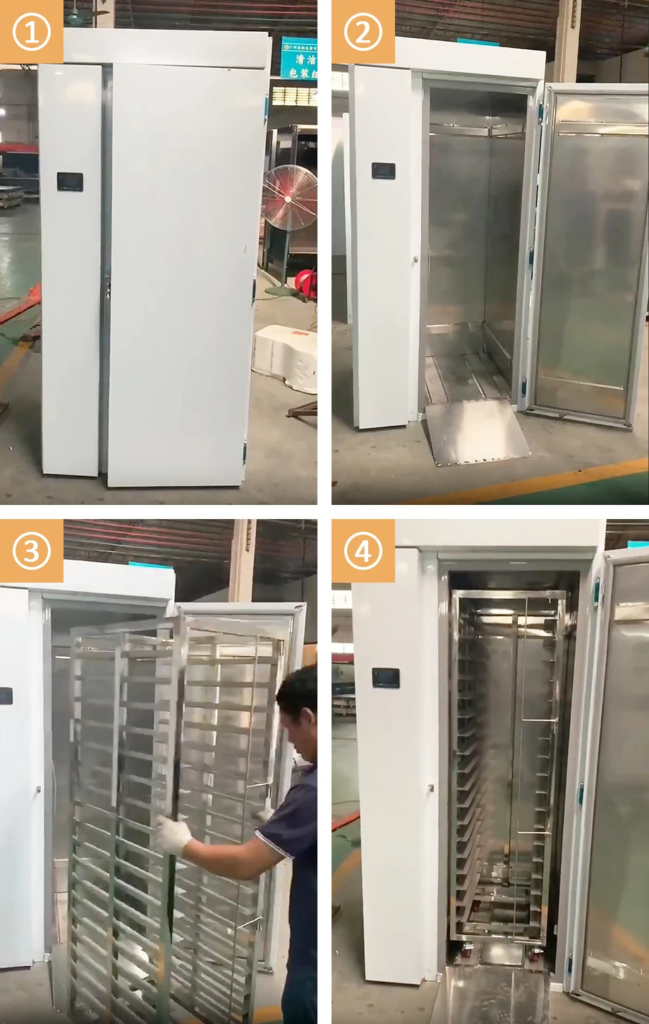 20 Trays 730L Roll-In Trolley Inside Cold Storage Push Cart Blast Chiller Shock Freezer Refrigerator