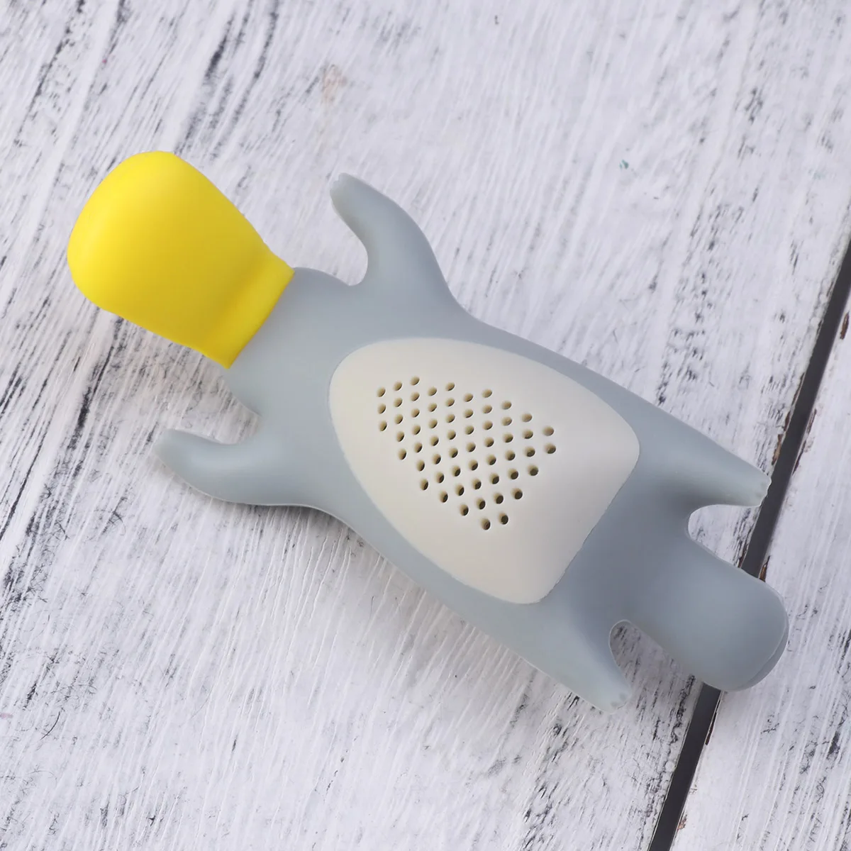 

1pc Silicone Tea Infuser Reusable Animal Design Food Grade Easy Clean Cartoon Kitchen Tool Gift For Tea Lovers Grey Fast Drying