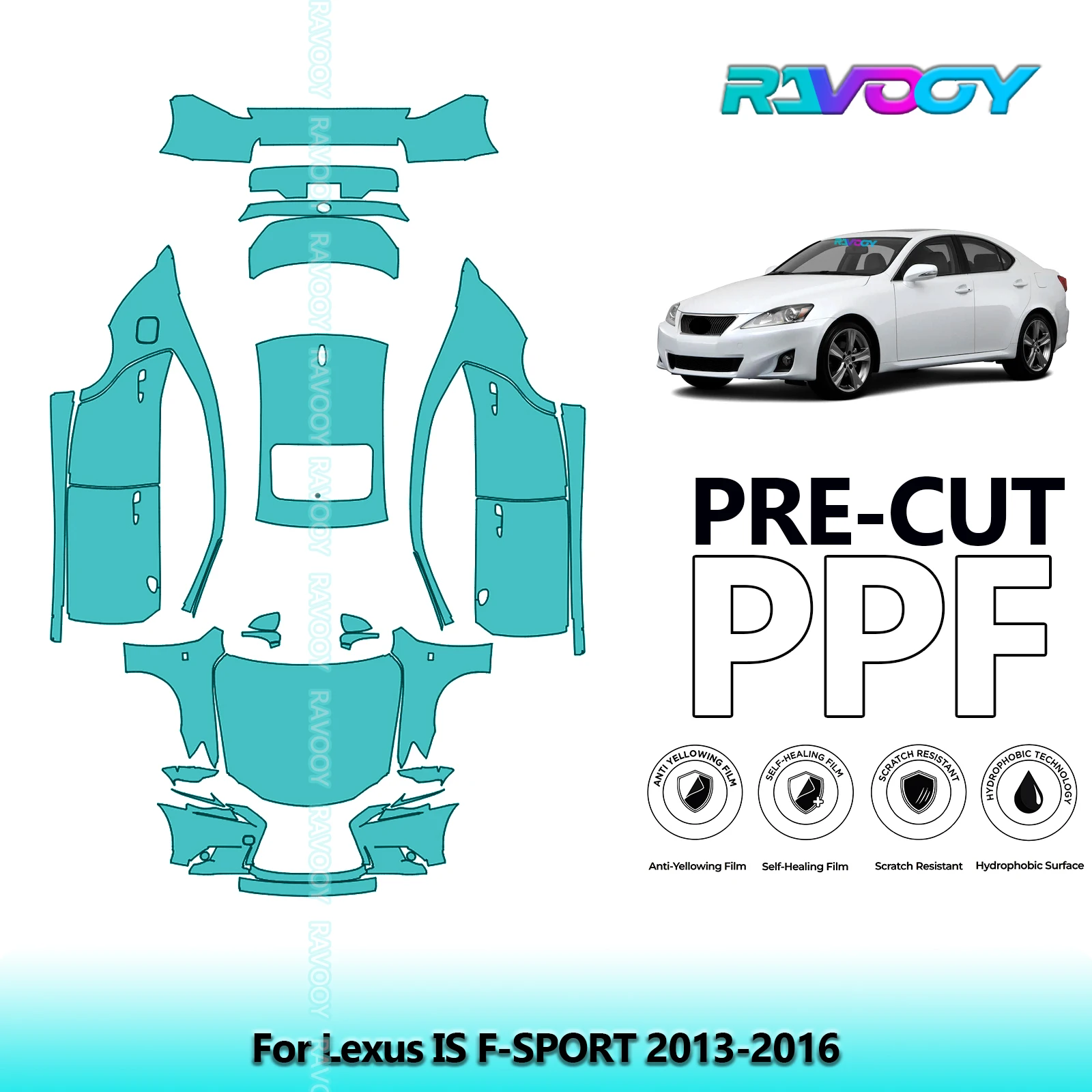 

8.5Mil Full Vehicle Precut PPF Paint Protection Film For Lexus IS F-SPORT 2013-2016