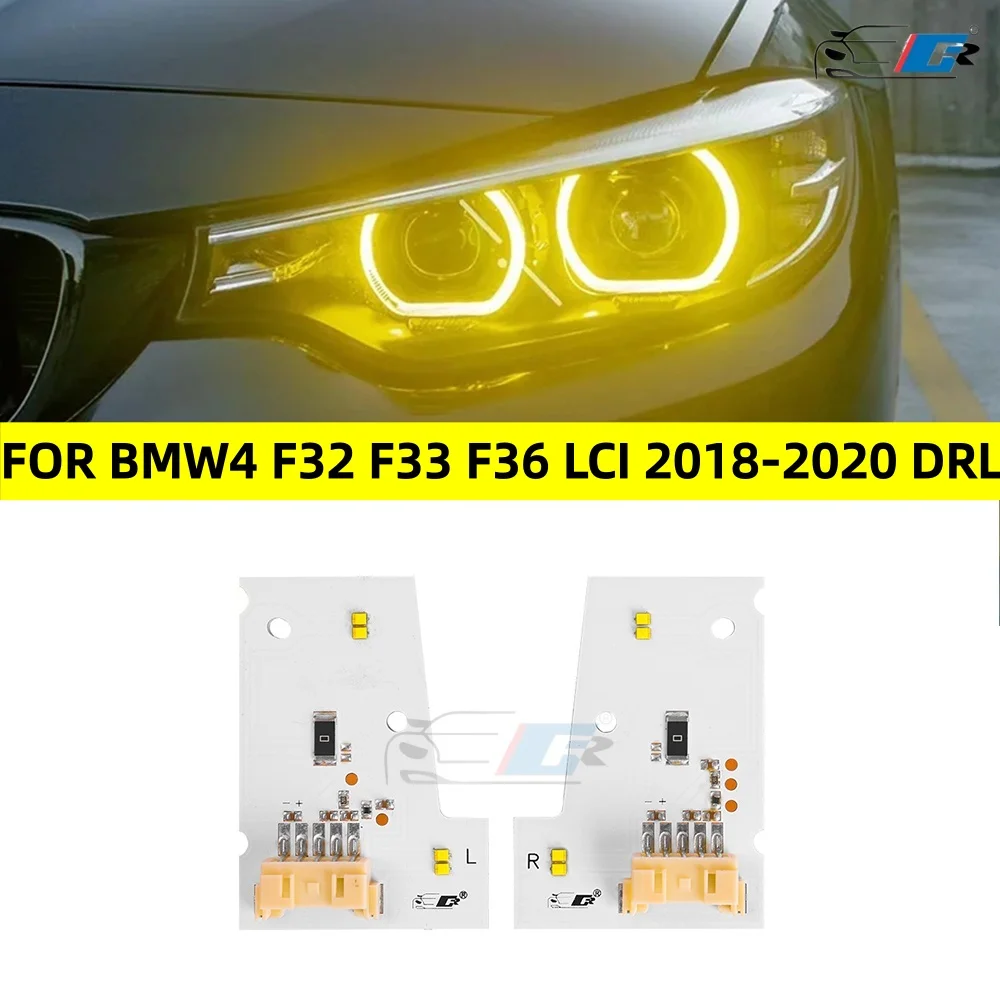 

Yellow Angel Eyes LED Boards For BMW 4 Series M3 M4 F36 F32 F82 F80 F33 LCI 430i 440i 420i 2017-2020 Daytime Running Light