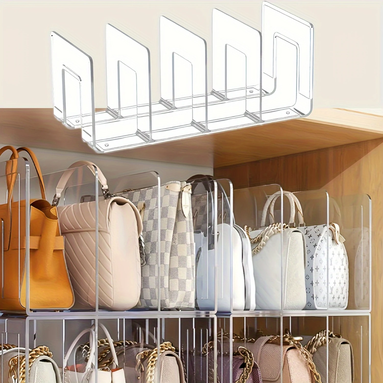 Set of 2 Multifunctional Plastic Drawer Dividers - Stable  Organization  Partitions - Ideal for Closet, Wardrobe, Bathroom, Offi