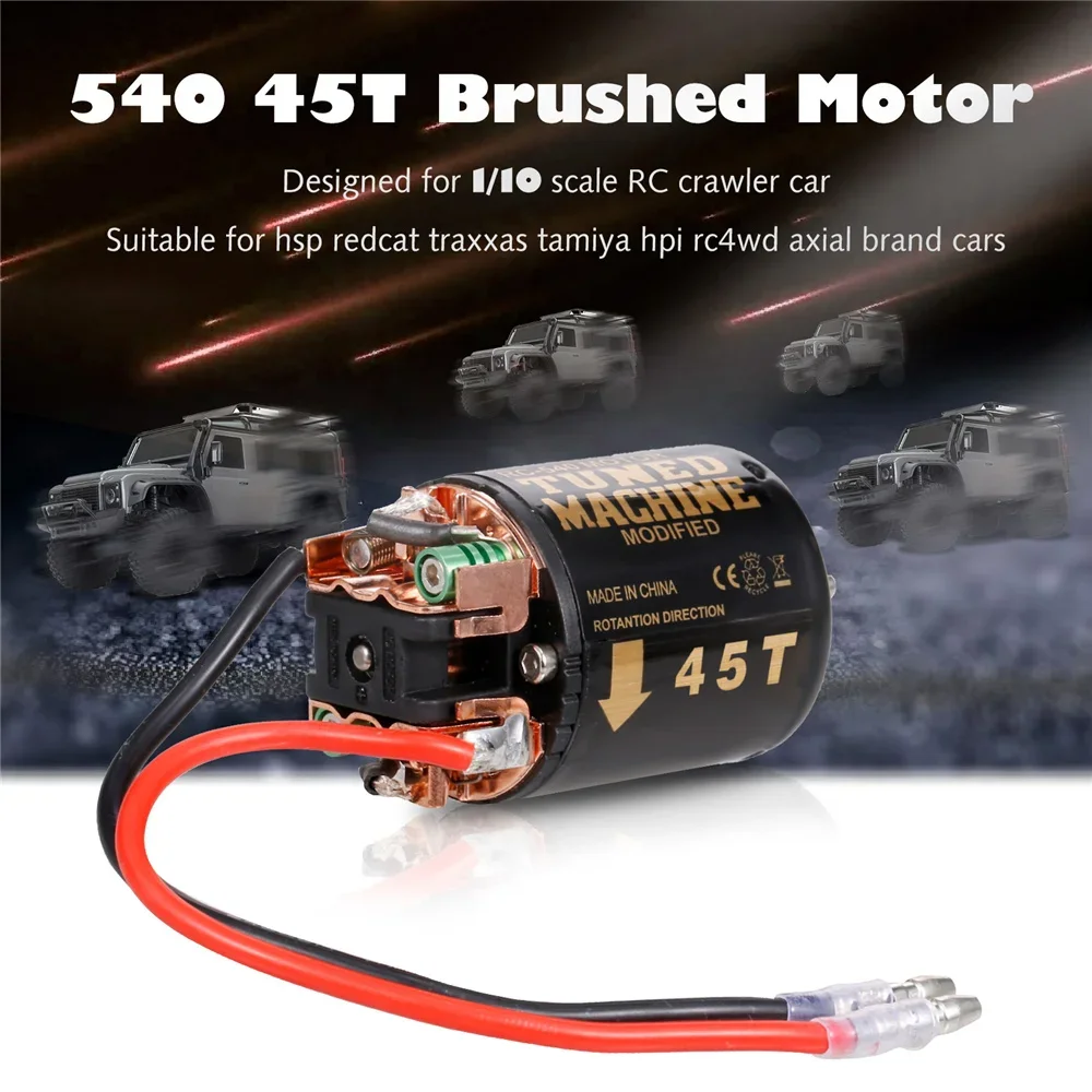 NEEBRC 540 Brushed Motor Waterproof 13T 21T 35T 45T 55T 80T for 1/10 RC Car Crawler Axial SCX10 90046 Traxxas TRX4 Redcat Gen8