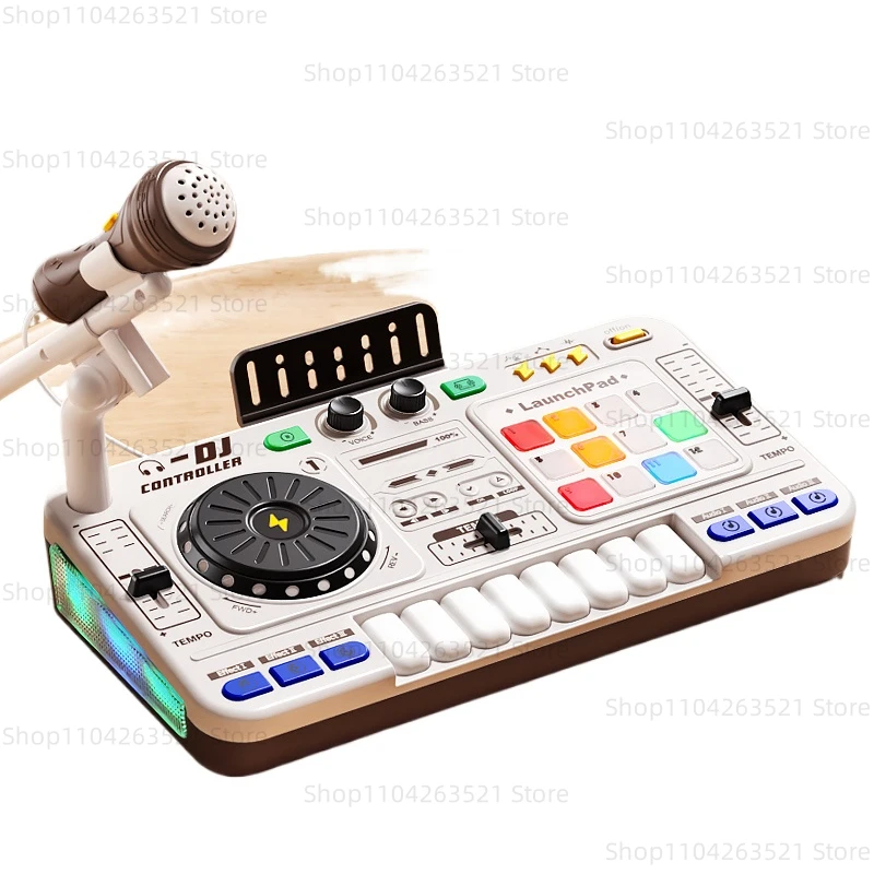 Electronic Organ Children's Beginner Musical Instrument Multifunctional DJ Player Toy Can Play with Microphone