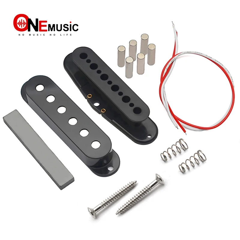 DIY Parts Kits for Making Guitar Pickup of ST Electric Guitar Single Coil Pickup Bobbin/Cover/Ceramic Bar/Cable/Pole Mutil Color