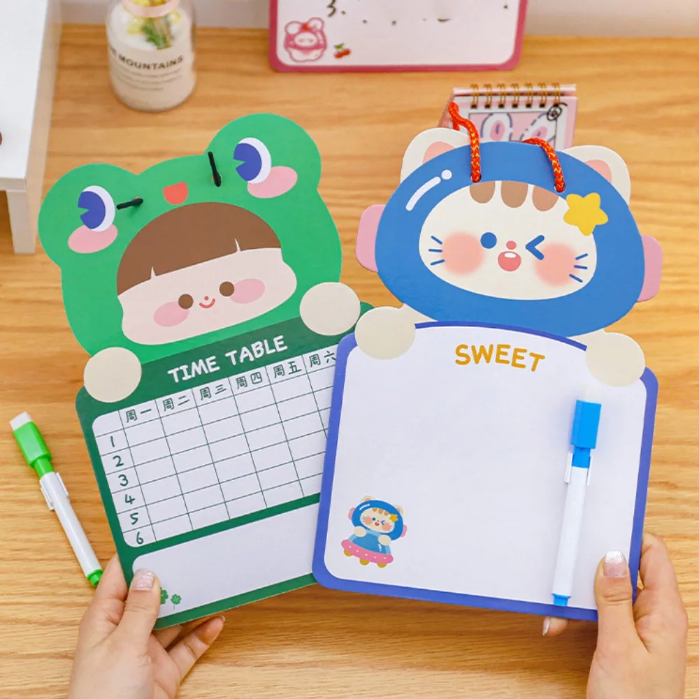 With Pen Cartoon Kids Whiteboard Cardboard Two-sided Cartoon Dry Wipe Cardboard Animal Erasable Double-sided Drawing Board