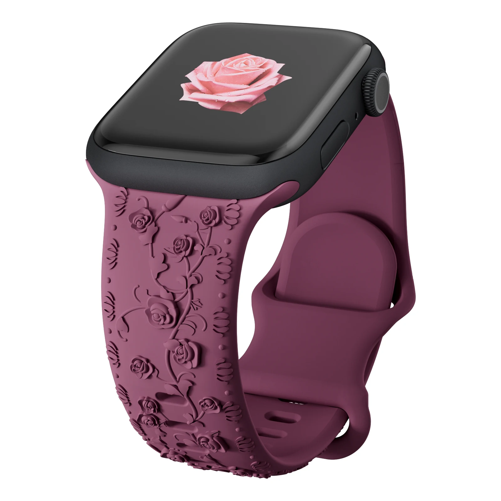 Für Apple Watch Armband 42mm 41 40 45mm 49mm 44mm Blumen-Gravur Armband Correa für iWatch Series 12 11 10 9 7 SE 6 8 Ultra4 – Detail 17