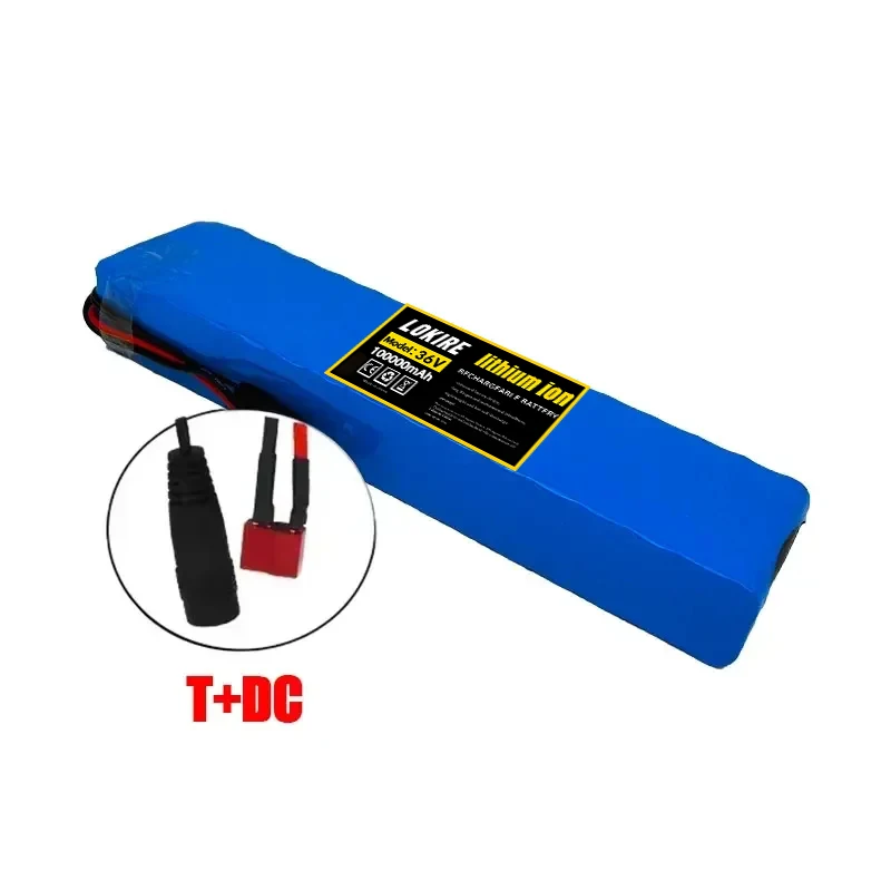 36V 100Ah 18650 wiederaufladbarer Lithium-Akku 10S3P 1000W mit BMS für Fahrrad- und Roller-Akkupack + Ladegerät