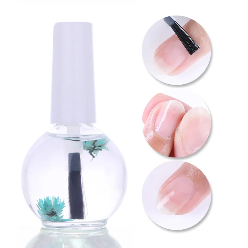 1 pz fiori secchi ammorbidente nutrizionale trattamento olio per cuticole Gel nutriente smalto per cuticole strumento per Nail Art olio per la cura delle unghie 15ml/5ml