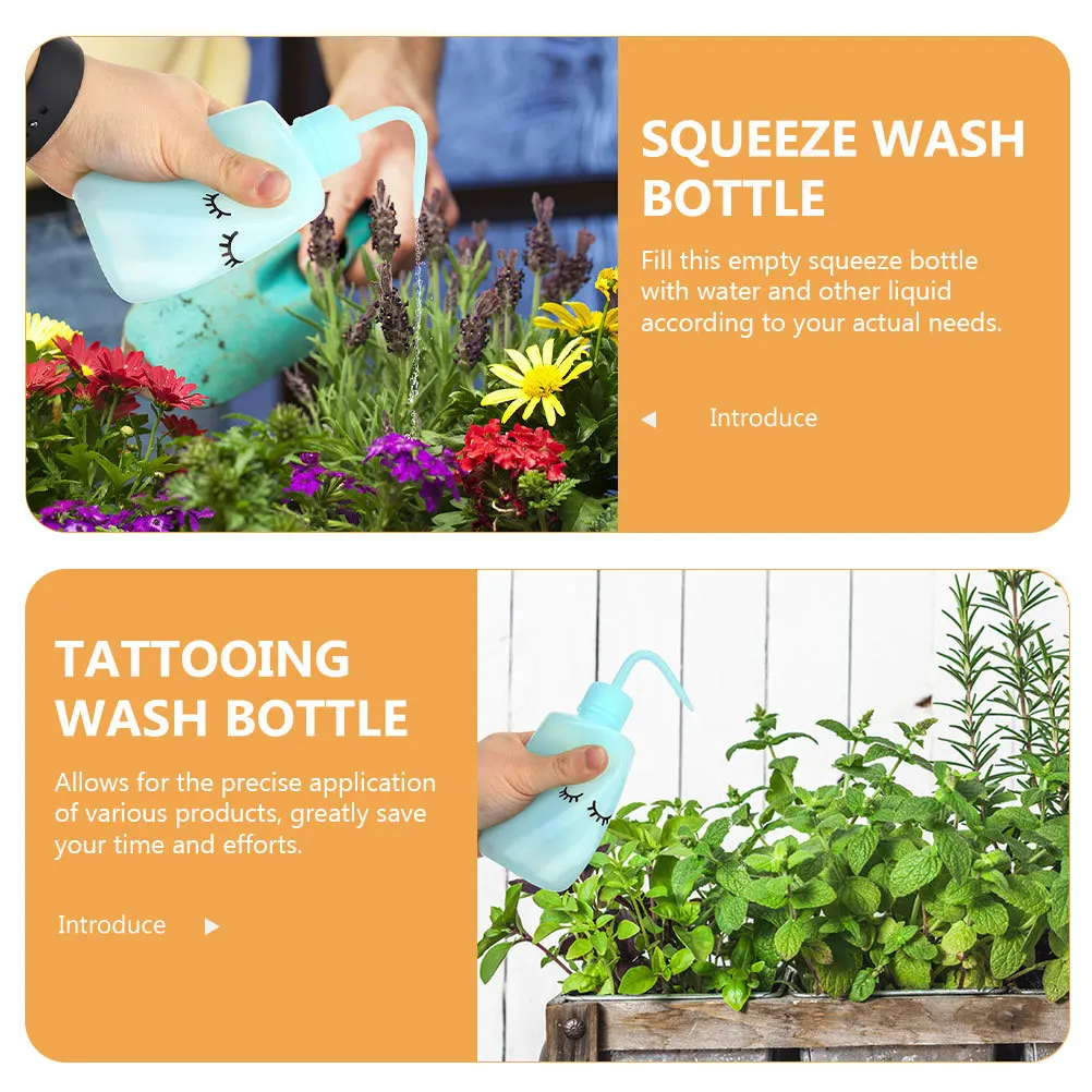 

4 pcs Bend Nozzle Bottle Plastic Squeeze Wash Bottle For Succulent Watering Plant Care Eyelash Rinsing Multi Purpose