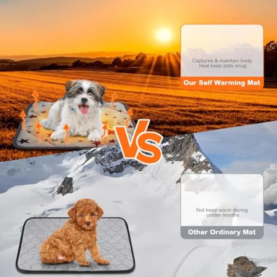 Samonagrzewający się kuweta dla kota Mata samonagrzewająca się dla psa z wzorem gwiazd dla zwiększonego komfortu termicznego Odbija ciepło ciała, aby utrzymać zwierzęta w ciepło W