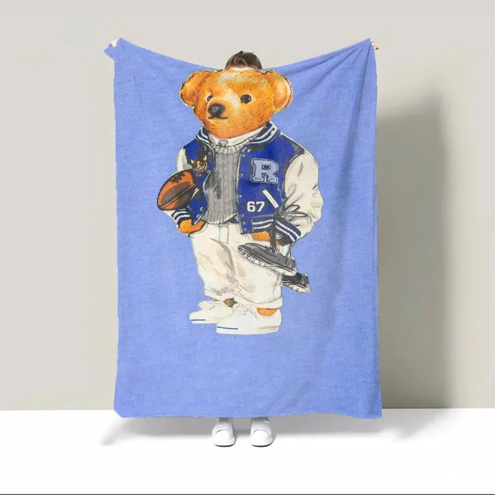 Summer Blanket for Sofas POLO Bears Fluffy Plaid Designer Blanket King Size Microfiber Bedding Interior for Home Sofa Blankets