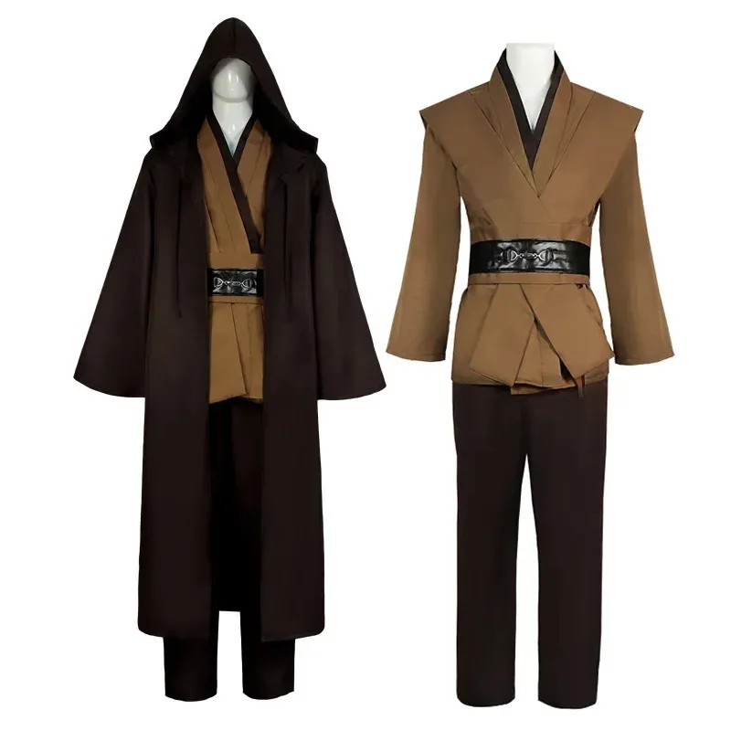 أزياء أوبي وان كينوبي التأثيرية أنكين سكاي ووكر بدلة موحدة جيدي نايت رداء للكبار والأطفال مقاس أزياء الهالوين جيدي عباءة