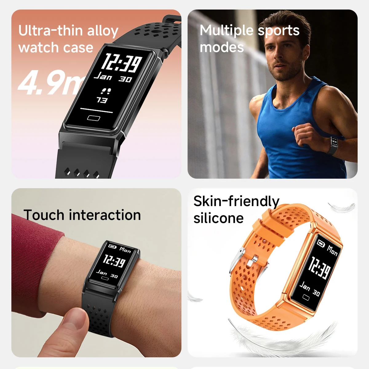 2026 Smart Bracelet Men Fitness Tracker IPX8 Waterproof Heart Rate Sleep Monitor Outdoors Sports Smartwatch Band For Android IOS