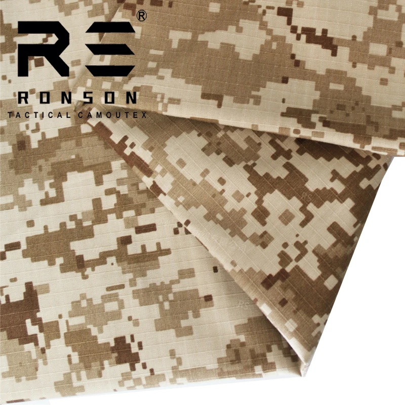 Digital Desert Camo Tactical Fabric 65% Polyester 35% Cotton Ripstop TC6535 for Uniforms - Hot Sale Stocked Item