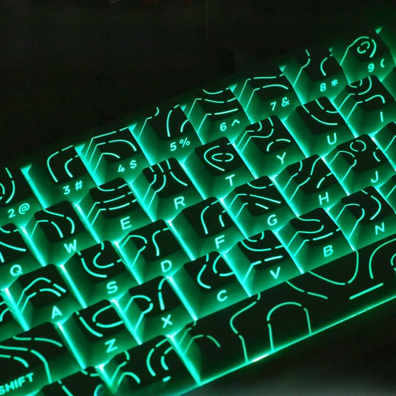 

Колпачки для клавиш Topographic, версия 4,0, блестящие клавиши 97/133, PBT, вишневый профиль, боковая подсветка с принтом для механической клавиатуры MX Gamer