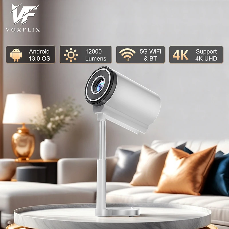 VOXFLIX X9 pro Mini Android13 Native 1080P Smart Projector 4K Video WiFi6 Home Theater TV Beam Theater Projector