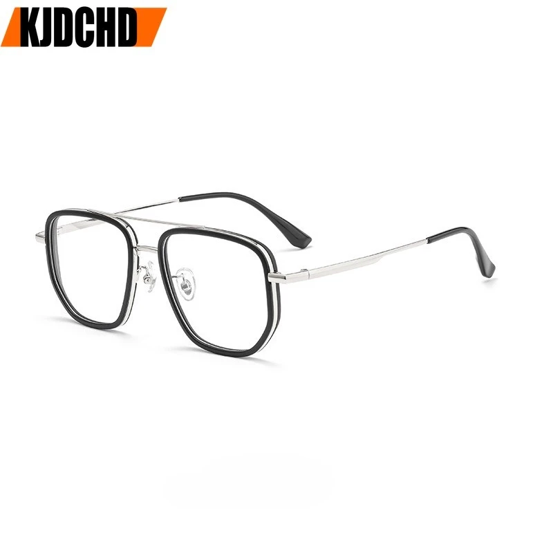 High quality Titanium Reading Glasses TR90 Retro Polygonal Eyeglasses Frames Anti Blue Light Glasses Customizable Prescription