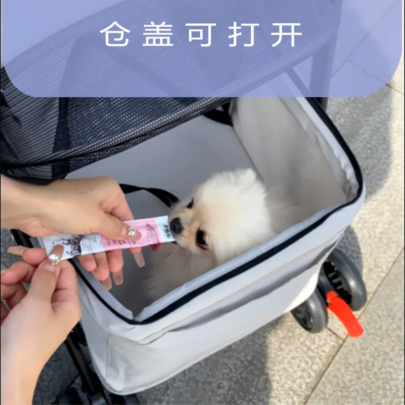 Detachable Integrated Pet Stroller Lightweight Foldable Hand Push Cart for Small Dogs Cats Outdoor Walking Travel