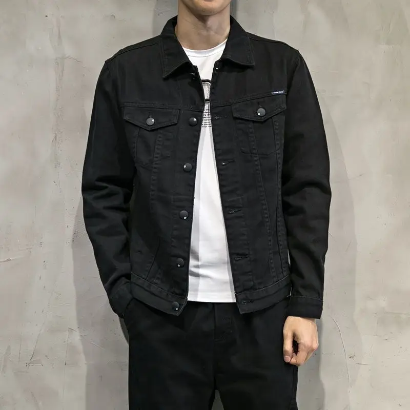 

Мужские джинсовые пальто с приталенными лацканами Fast Delvery Y2k Верхняя одежда Оригинальная роскошная винтажная одежда Повседневная мужская джинсовая куртка высокого качества
