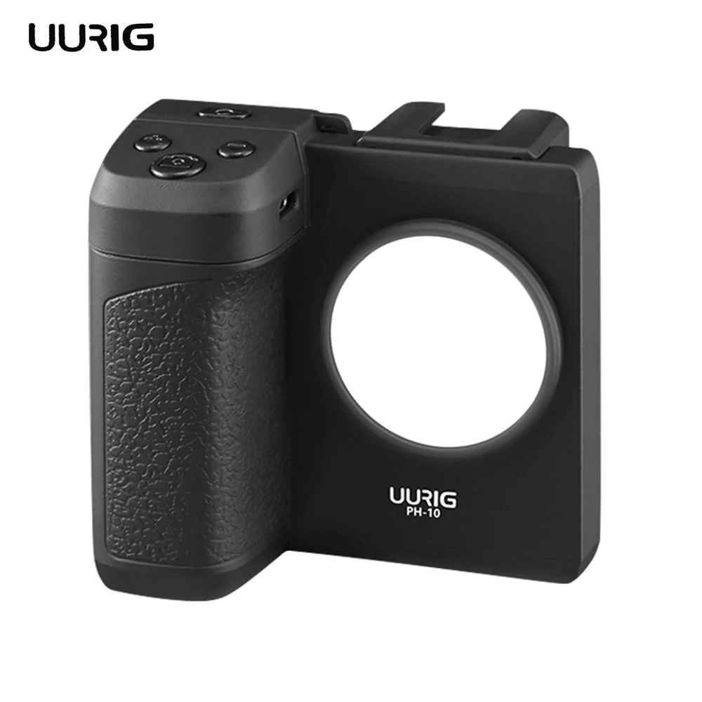 UURIG PH-10 Wireless Handheld Selfie Booster Grip with Cold Shoe 1/4 Inch Screw Hole Built-in LED Fill Light Battery