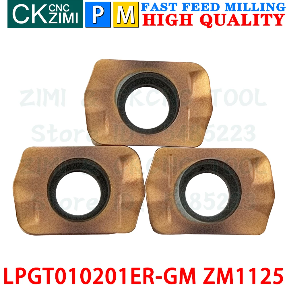 LPGT010201ER-GM ZM1125 LPGT 010201ER GM Carbide inserts Fast feed milling inserts Tools CNC metal lathe Indexable milling tools