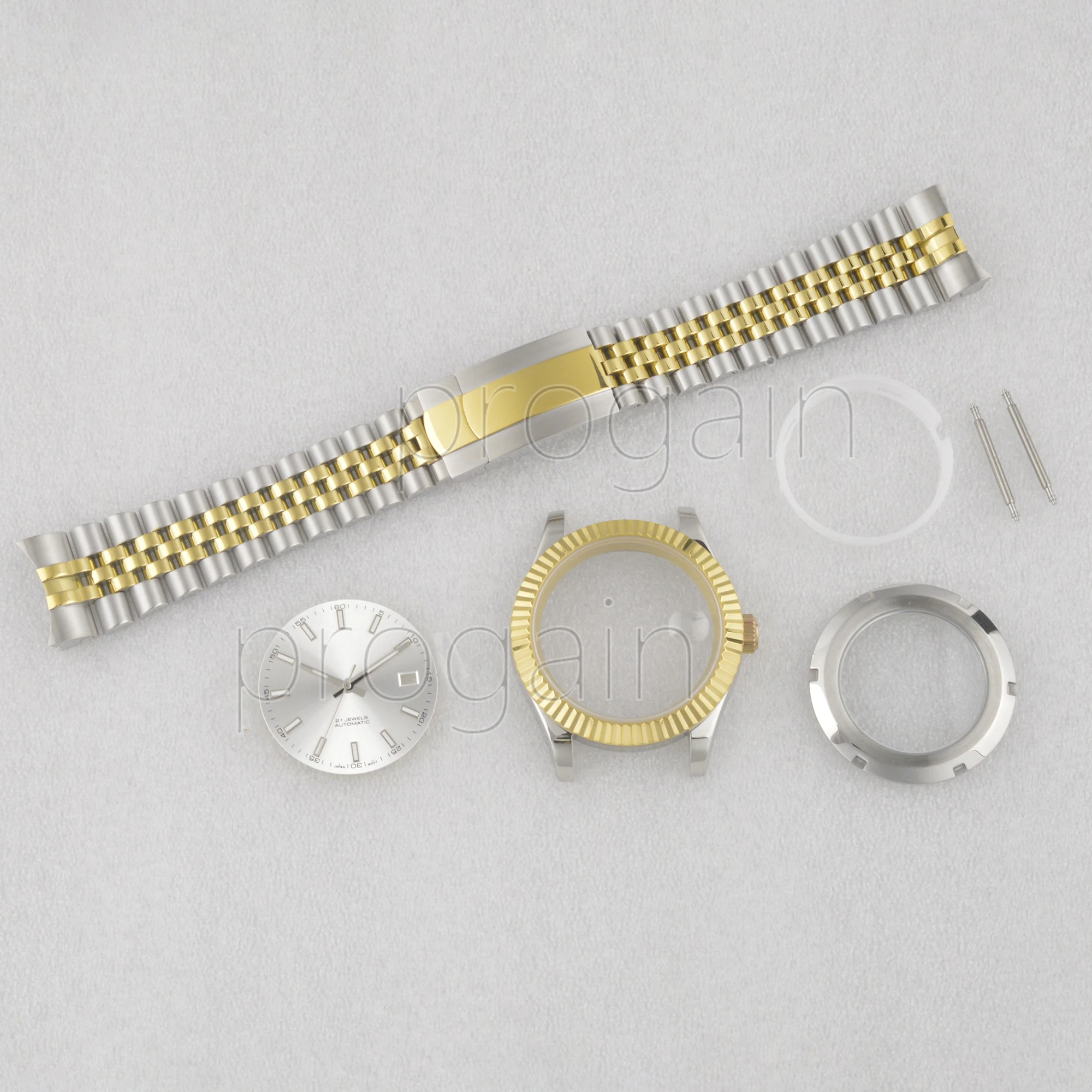 

for Datejust Parts 41mm NH35 Case Strap Stainless Steel Jubilee Band Watch Dial Luminous Hands Sapphire Glass fit NH35 Movement