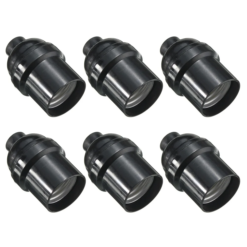 

6pcs E27 Screw Lamp Holder Black Light Base E26 Adapter Durable Easy Install Home Bar Decor Use Safe Reliable Long Lasting