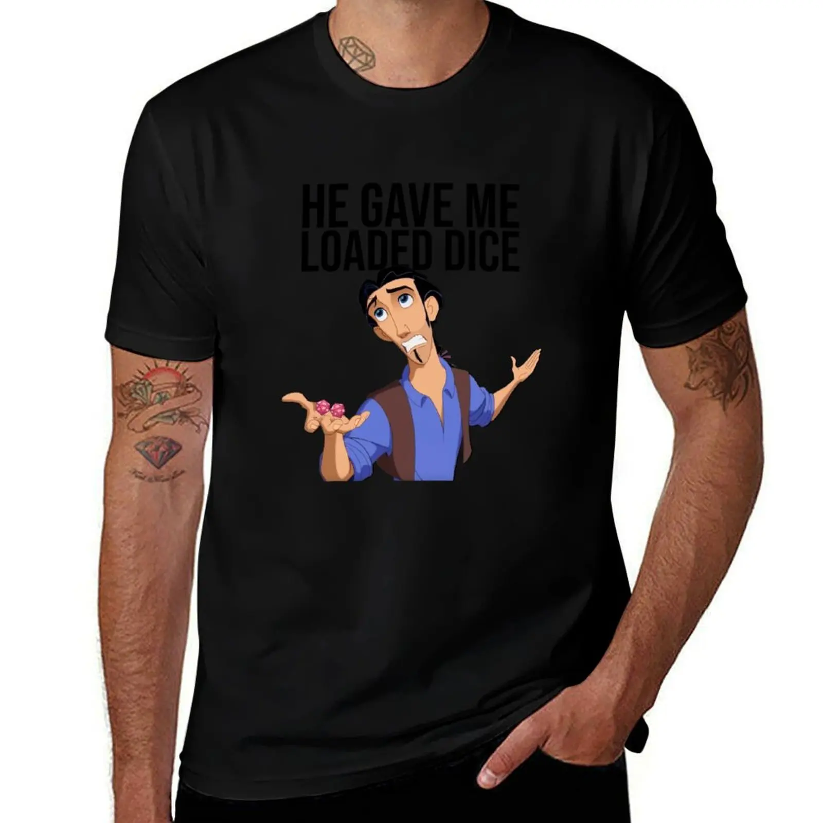 

he gave me loaded dice T-Shirt graphics vintage anime shirt clothes for men