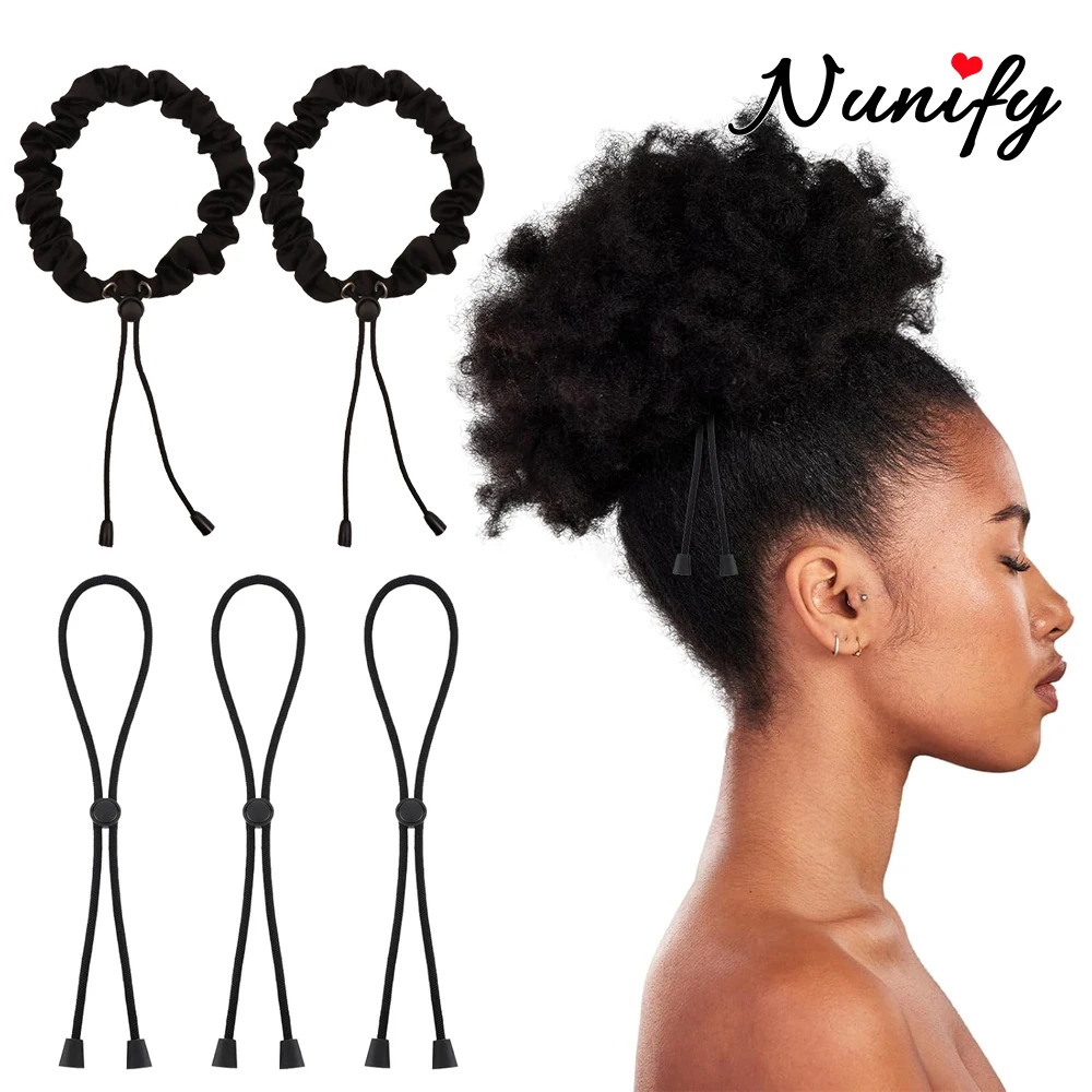 Adjustable Hair Ties 3pcs Satin Hair Tie Silky Elastic Hair Bands Gentle Hold For Thick Thin Curly Straight Hair Styling Tools