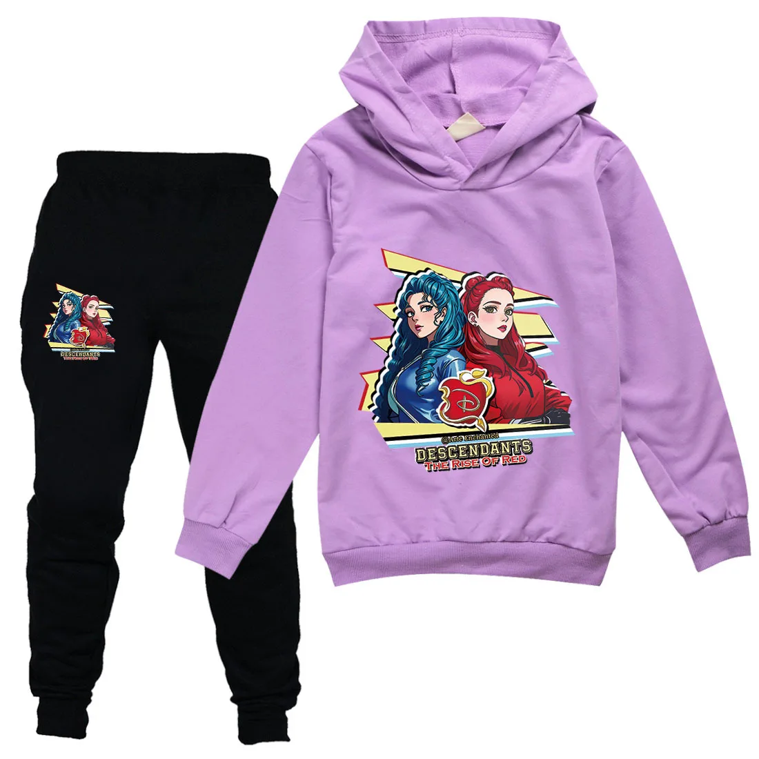 Kids Clothing Sets Movie Descendants 4 Costume for Girls Long Sleeve Sweatshirts Hoodies and Pants Children Pullover Tracksuit