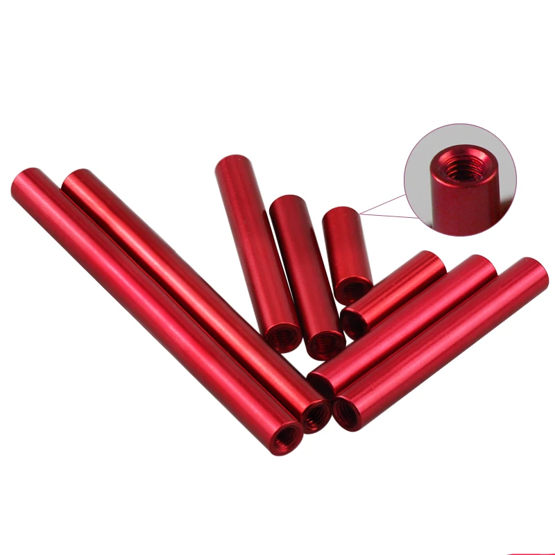 10pcs M3*4-100mm Round Aluminum Standoff Column rods aluminum spacer spacing screw for RC Multirotors anodized Red/ Black/Silver