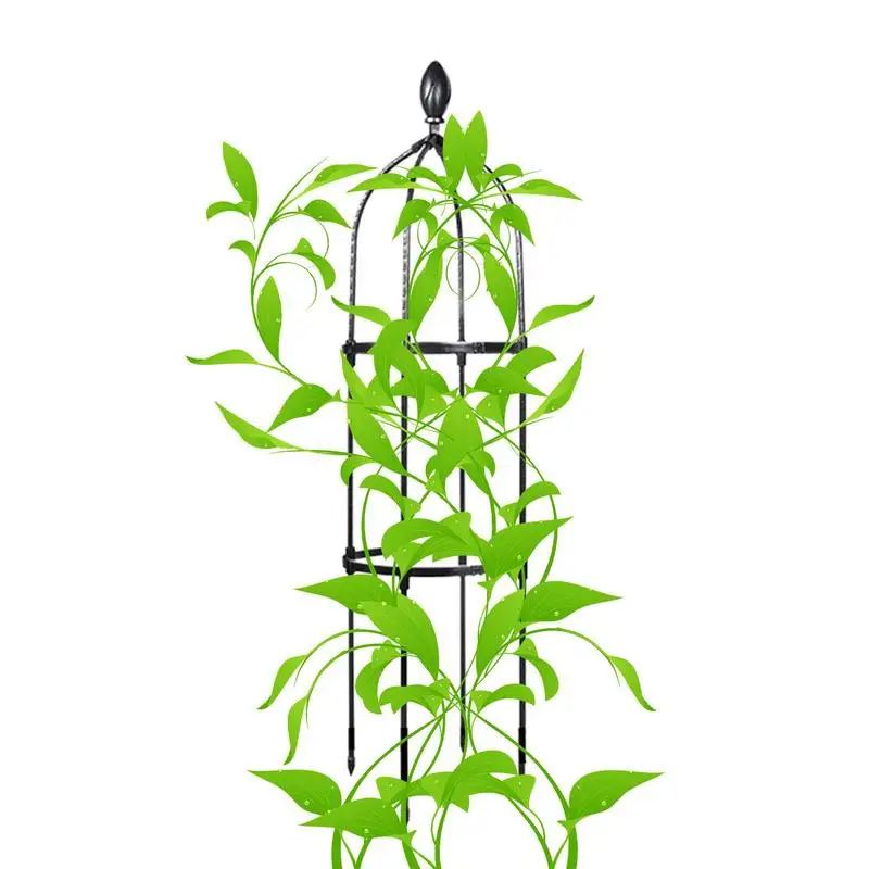 Garden Obelisk Trellis Metal PE Steel Coating Flowers Support Of Different Sizes Tall Frame Cage Vines Roses For Plants 