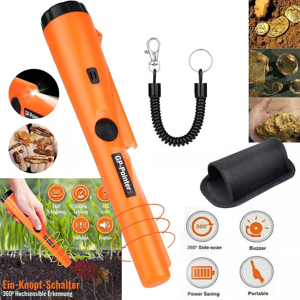 Handheld GP-Pointer With Belt And Holster, Portable 360° Scan Unearthed Treasure Detector For Locating Gold And Silver Jewelry