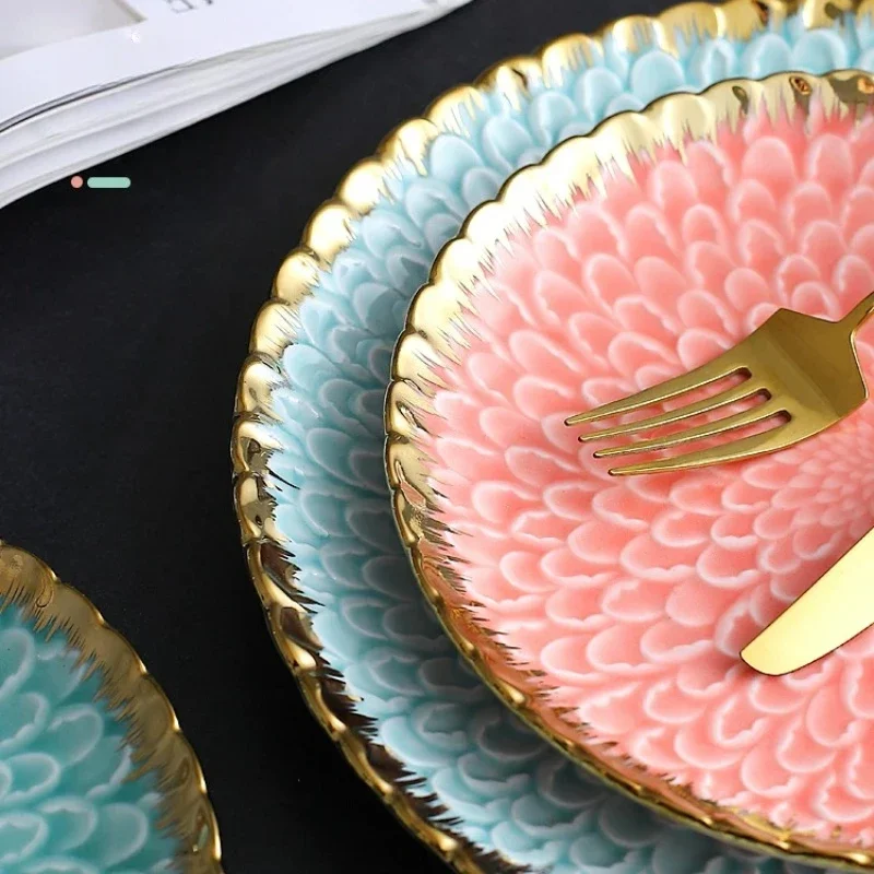 European-style good-looking ceramic plates, household tableware, high-end restaurants, special fruit plates